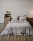 “Sable” Frayed Linen Duvet Cover