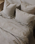 “Sable” Frayed Linen Duvet Cover