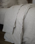 “Sable” Frayed Linen Duvet Cover