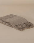 Arid Linen Knotted Fringe Throw - Natural