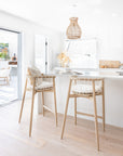 Sumbe Timber Barchair | White Seat Cushion