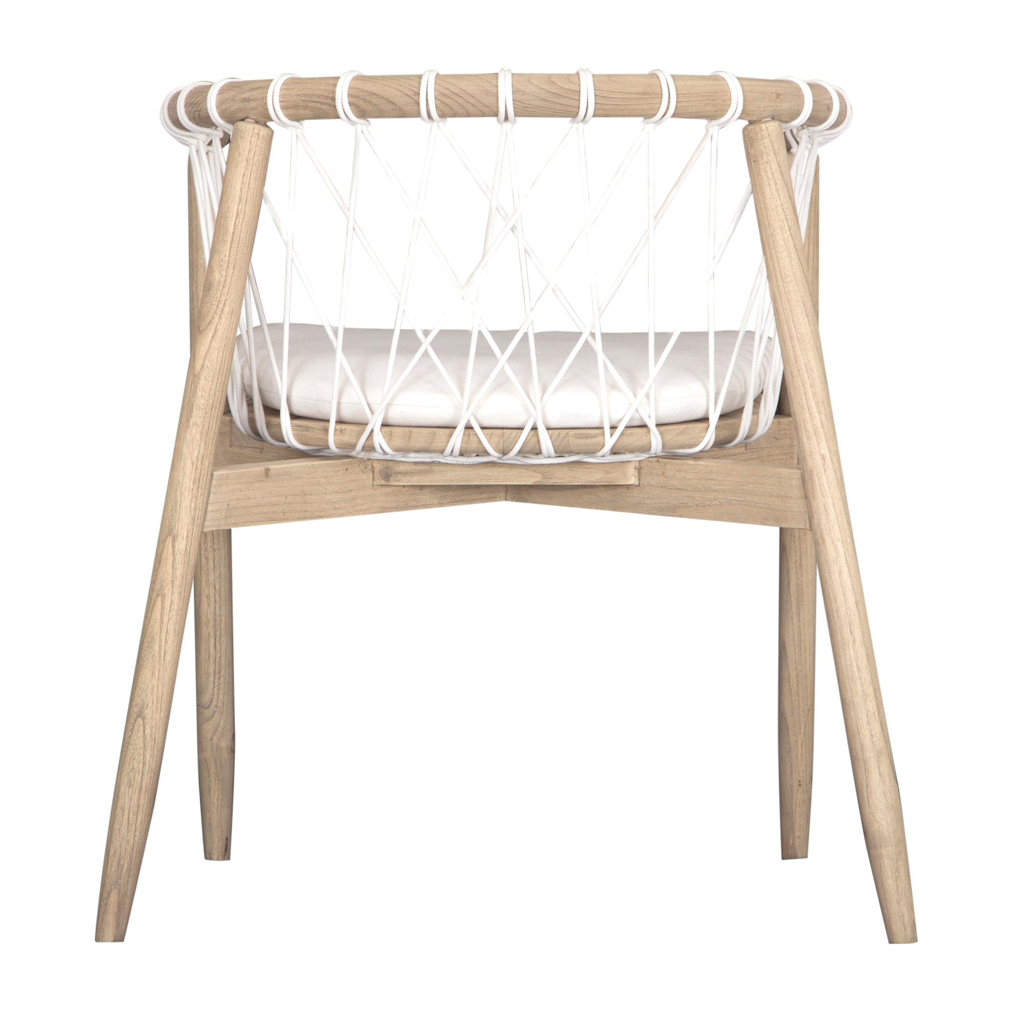 Sumbe Timber Dining Chair | White Seat Cushion