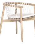 Sumbe Timber Dining Chair | White Seat Cushion