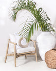 Sumbe Timber Occasional Chair | White Seat Cushion