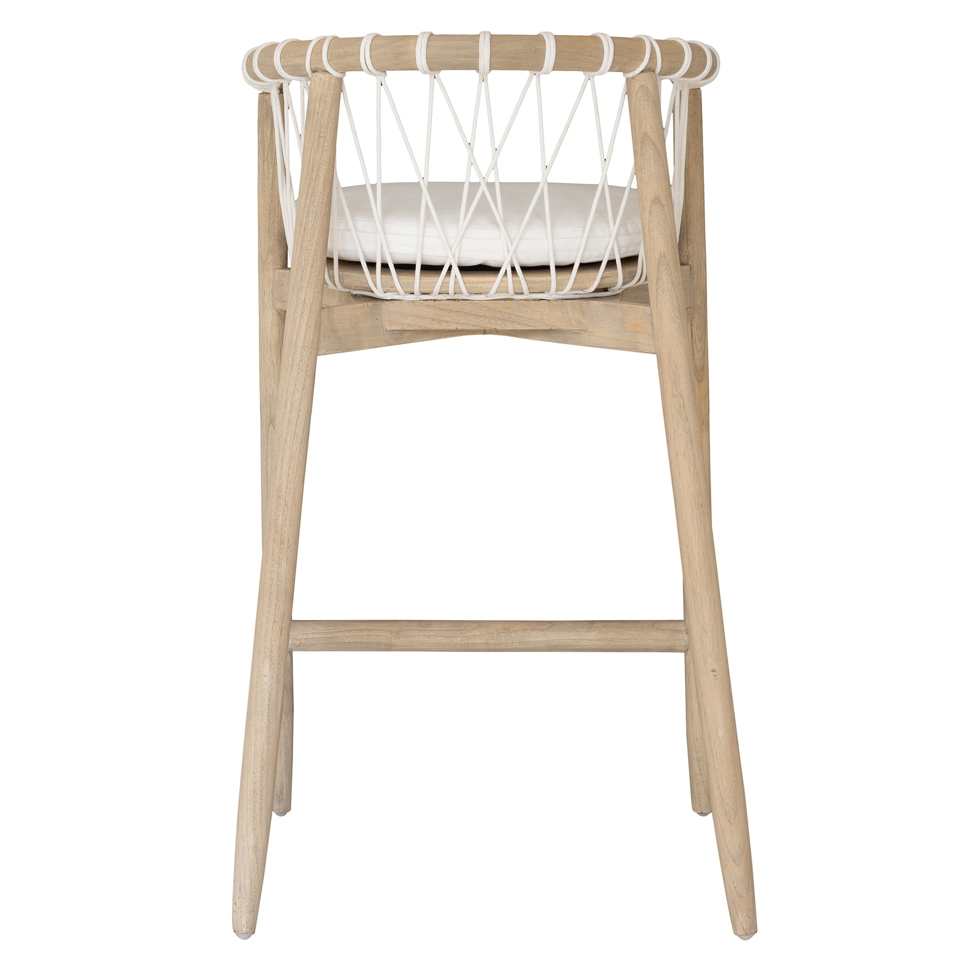 Sumbe Timber Barchair | White Seat Cushion