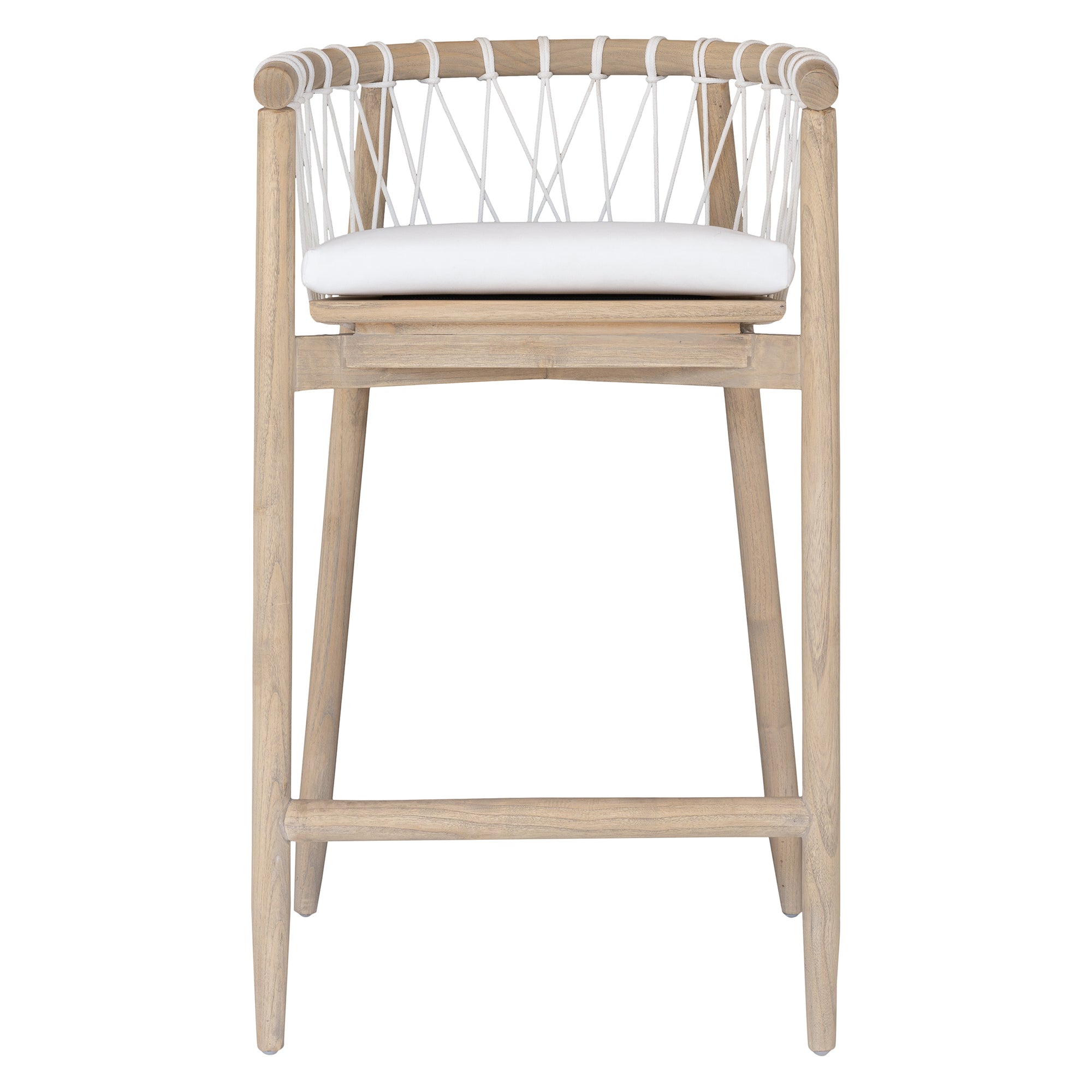 Sumbe Timber Barchair | White Seat Cushion