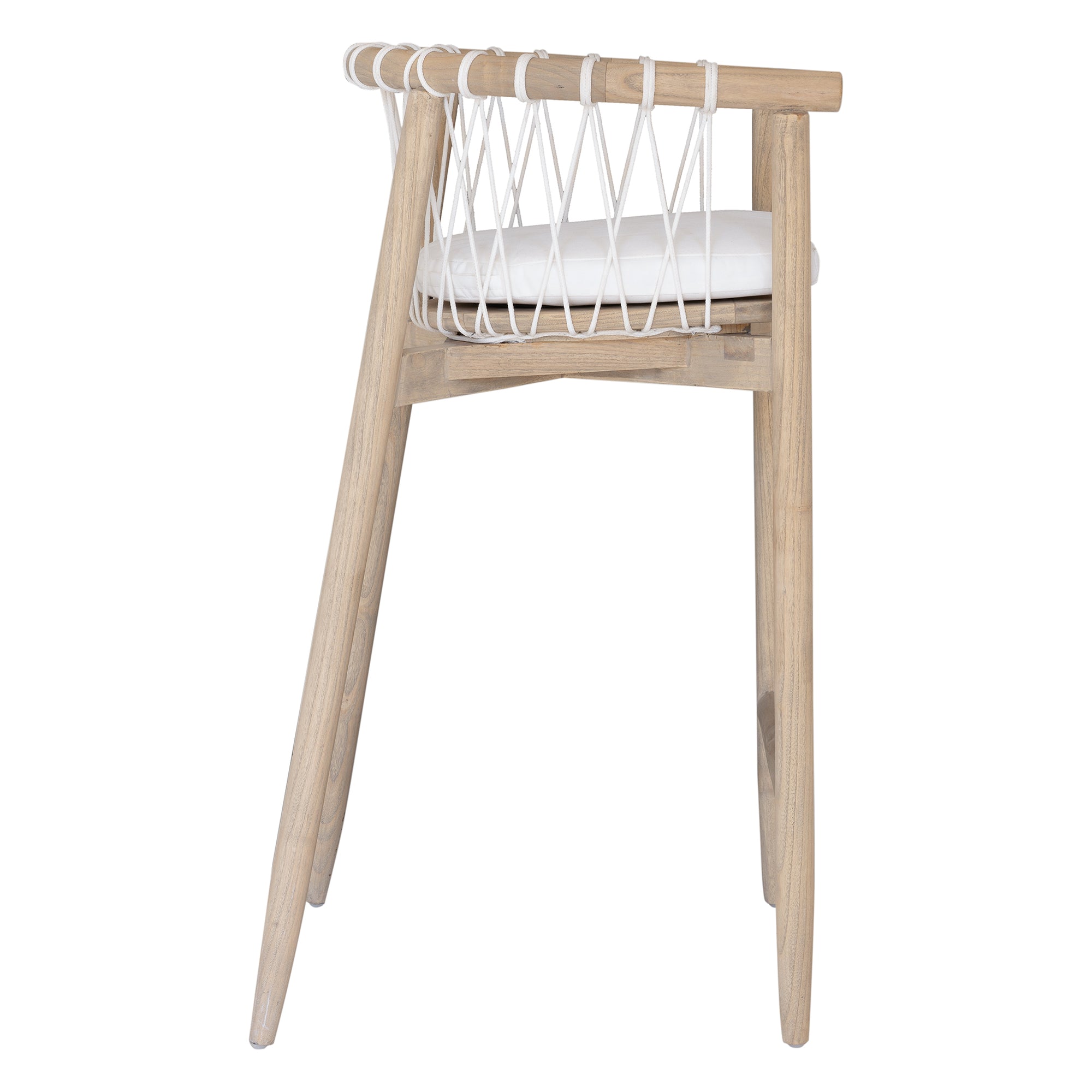 Sumbe Timber Barchair | White Seat Cushion