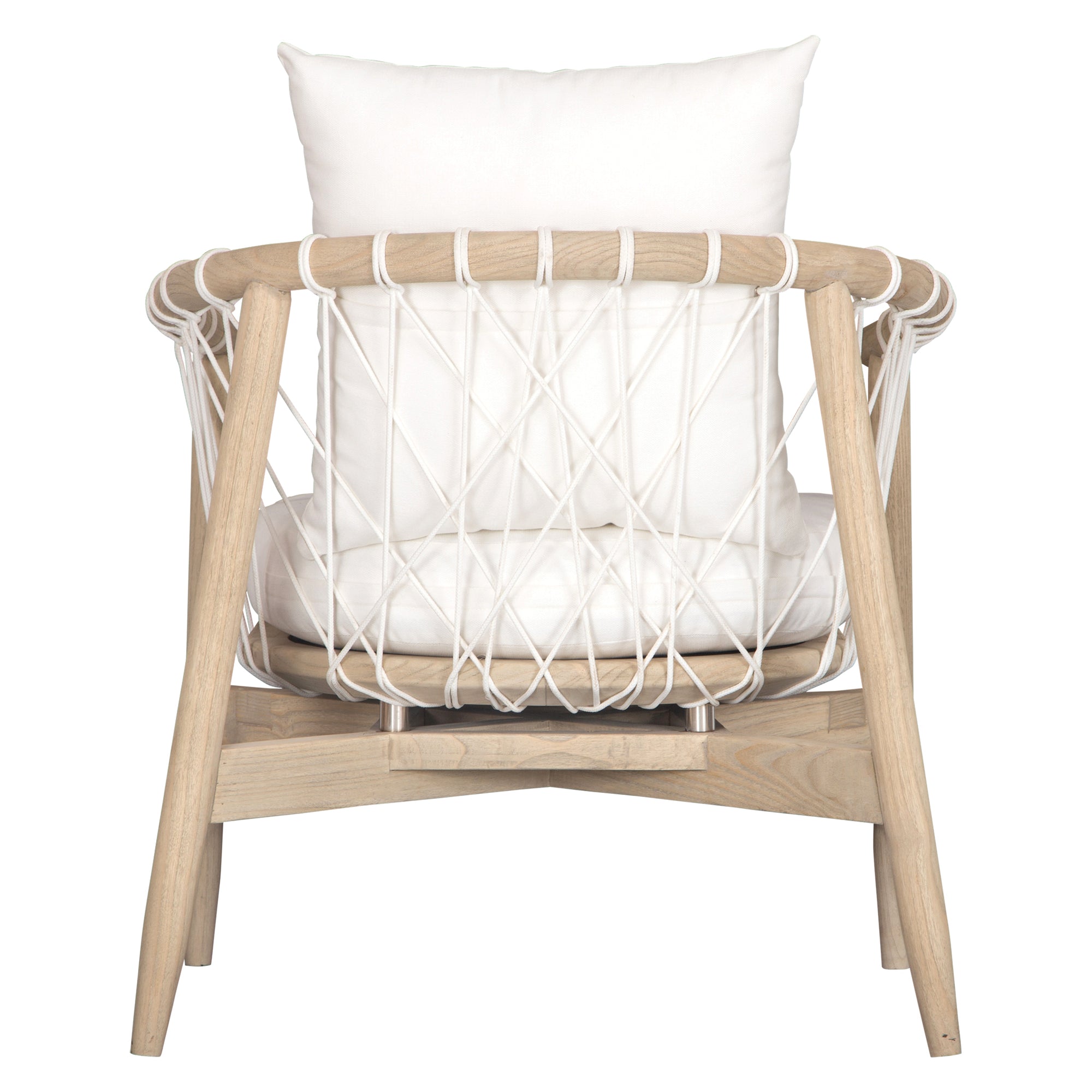 Sumbe Timber Occasional Chair | White Seat Cushion