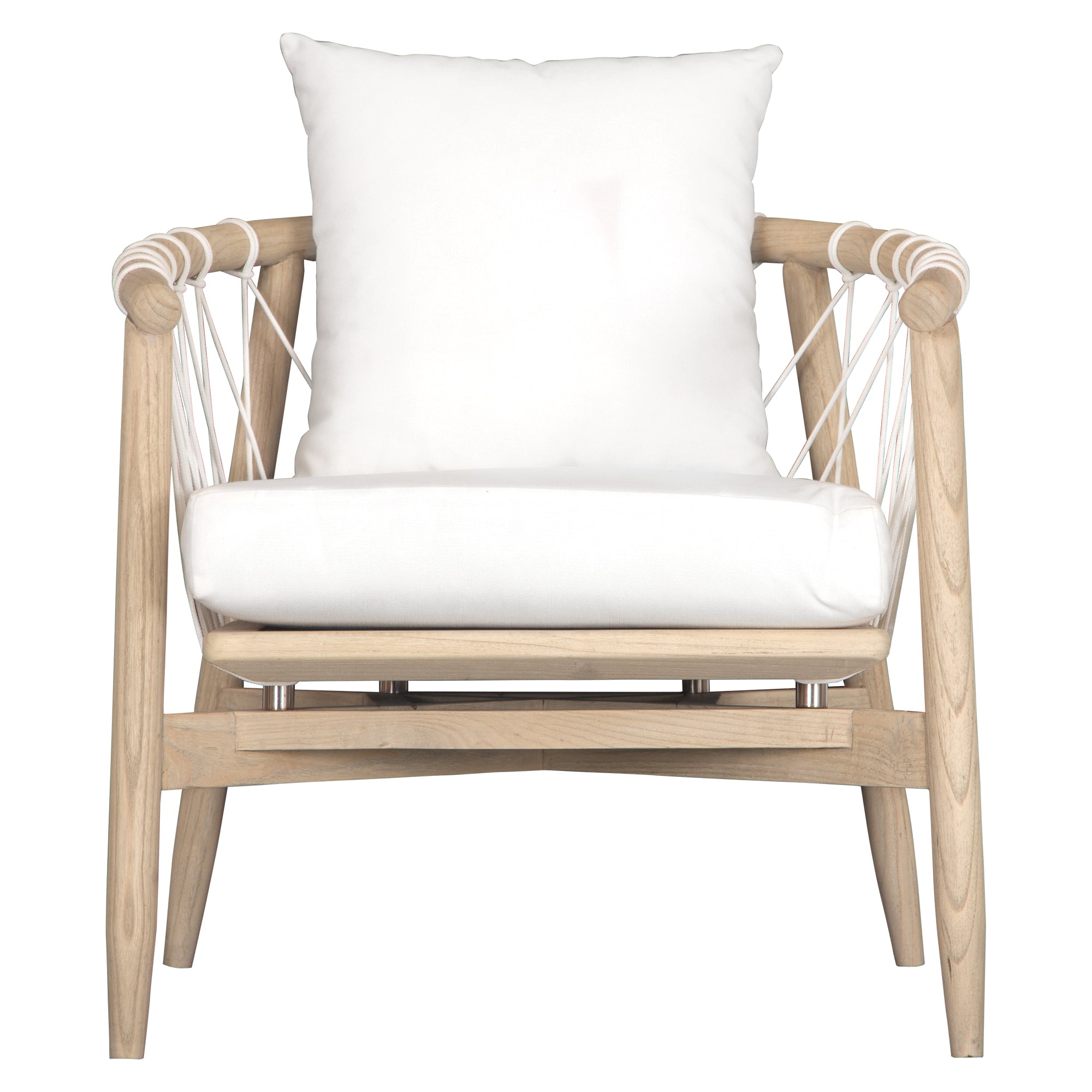 Sumbe Timber Occasional Chair | White Seat Cushion