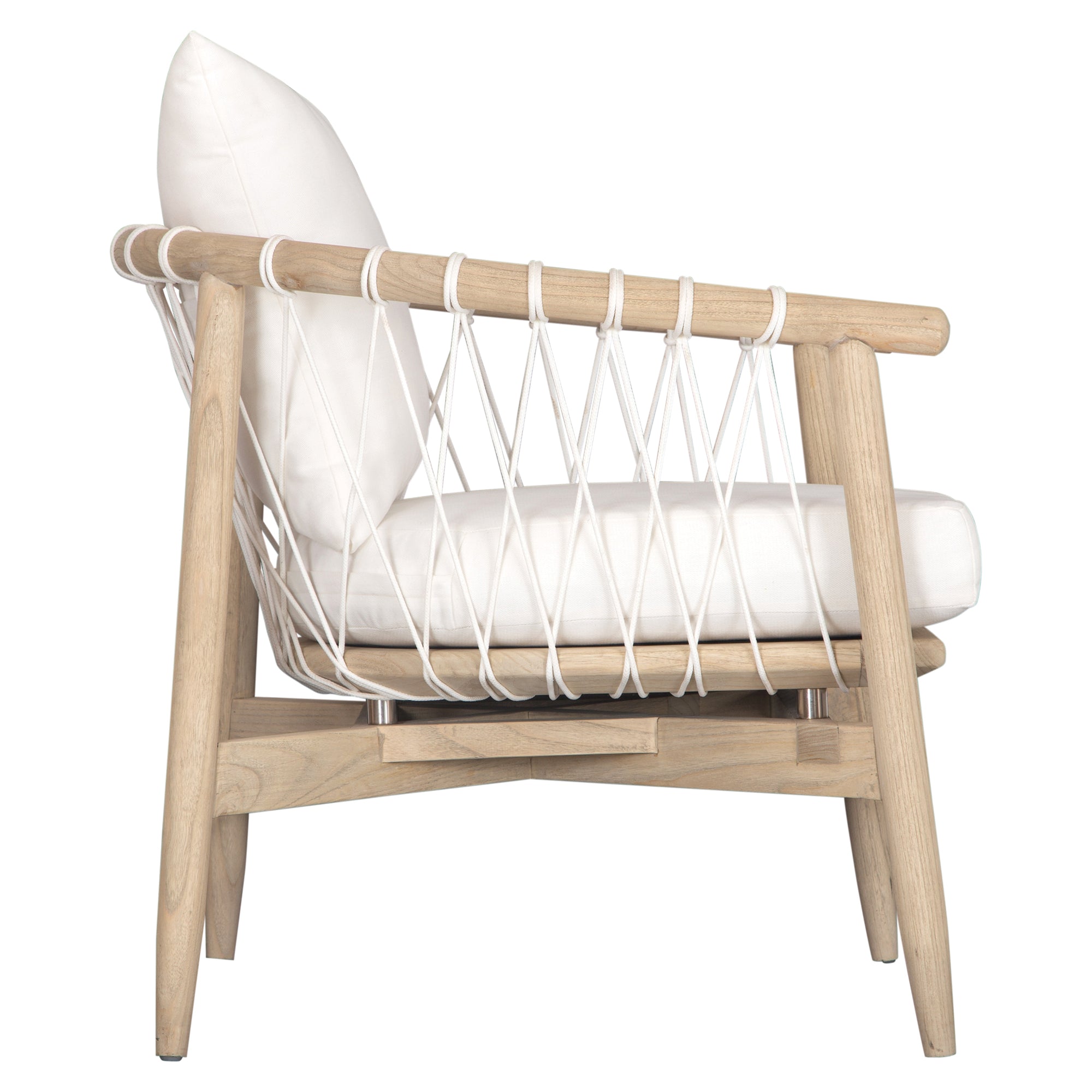 Sumbe Timber Occasional Chair | White Seat Cushion