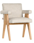 Buhle Upholstered Armchair with Timber Legs Natural