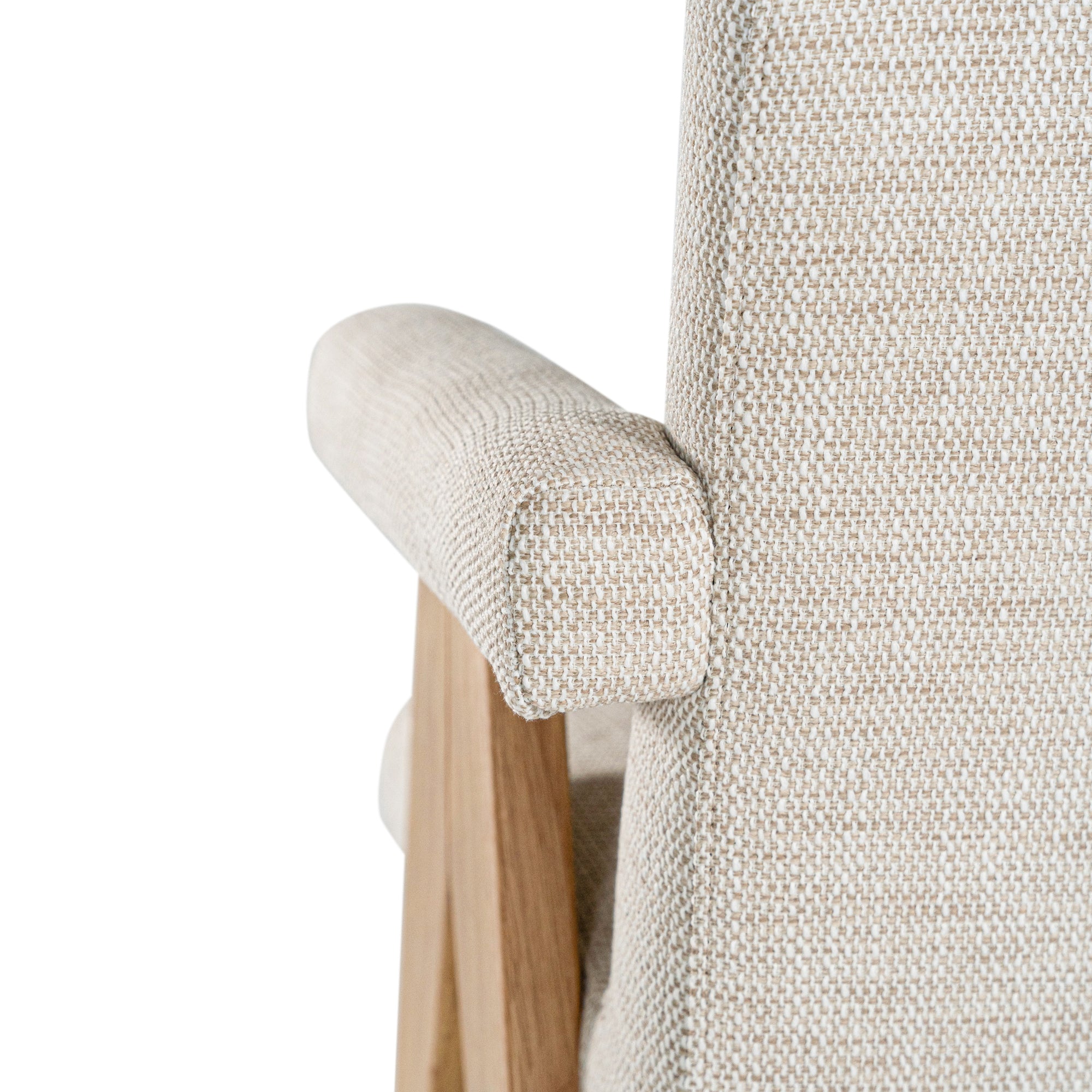 Buhle Upholstered Armchair with Timber Legs Natural