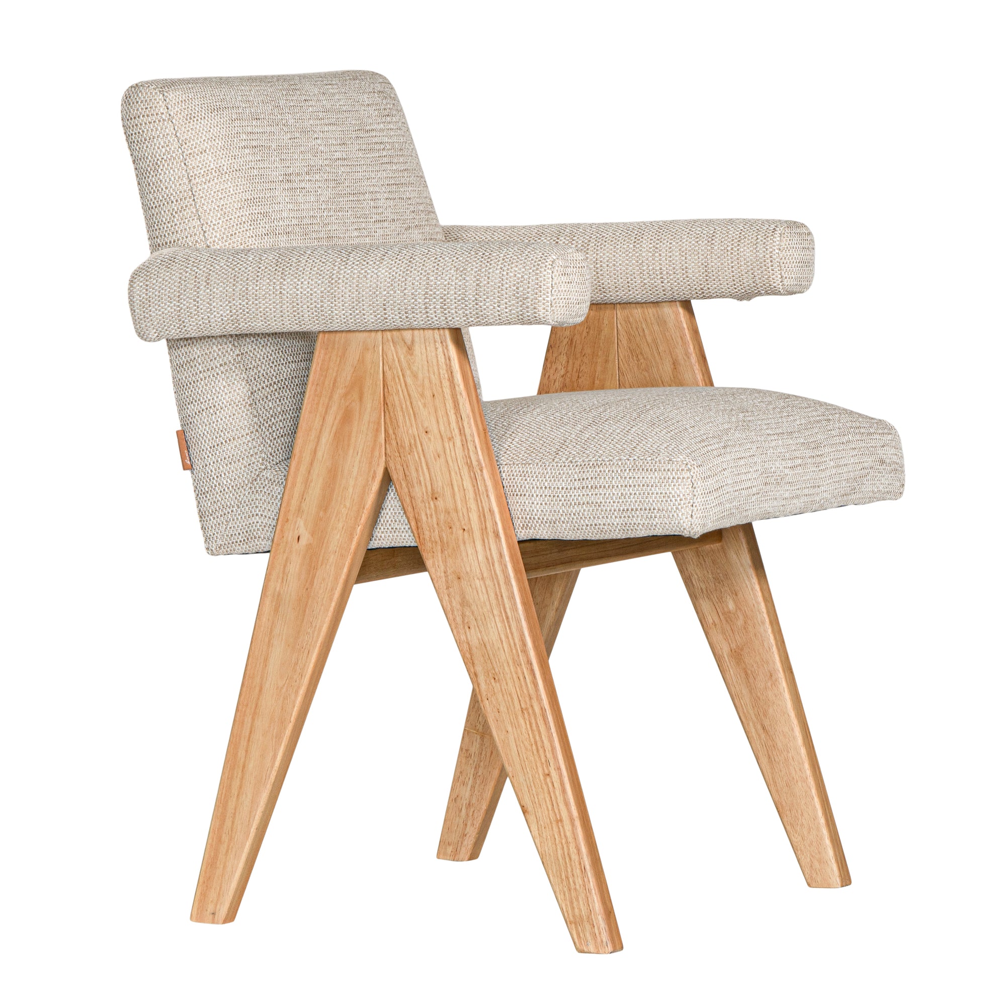 Buhle Upholstered Armchair with Timber Legs Natural