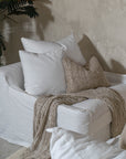 Cairo Linen Knotted Fringe Throw