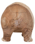 Hand-Carved Timber Hippo Sculpture - Large