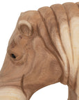 Hand Carved Large Timber Hippo Sculpture Natural