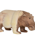 Hand Carved Large Timber Hippo Sculpture Natural