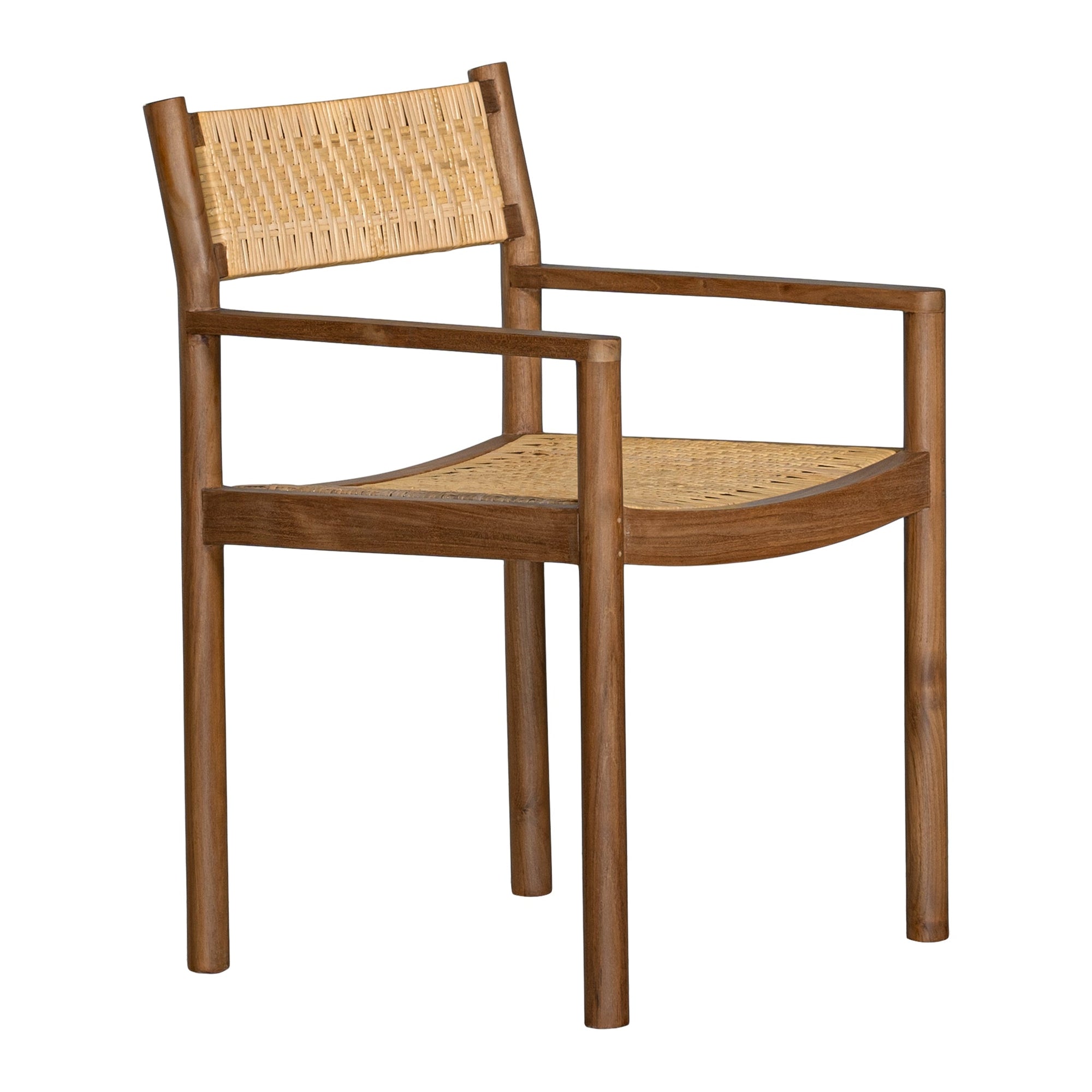 Chateau Teak Armchair with Woven Rattan Seat