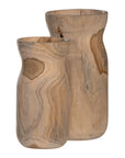 Citiku Hand Carved Teak Vase Natural - KULALA Living