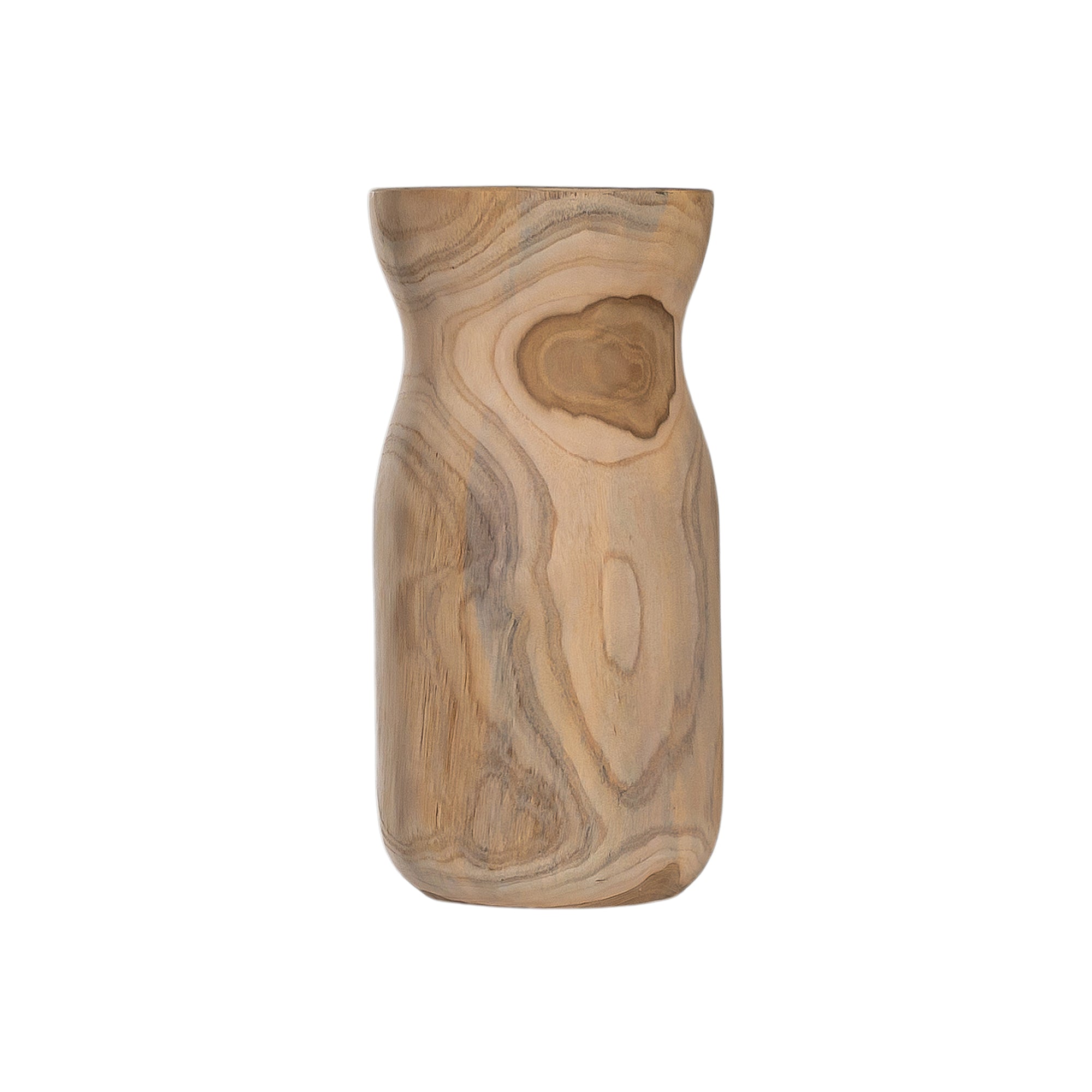 Citiku Hand Carved Teak Vase Natural - KULALA Living