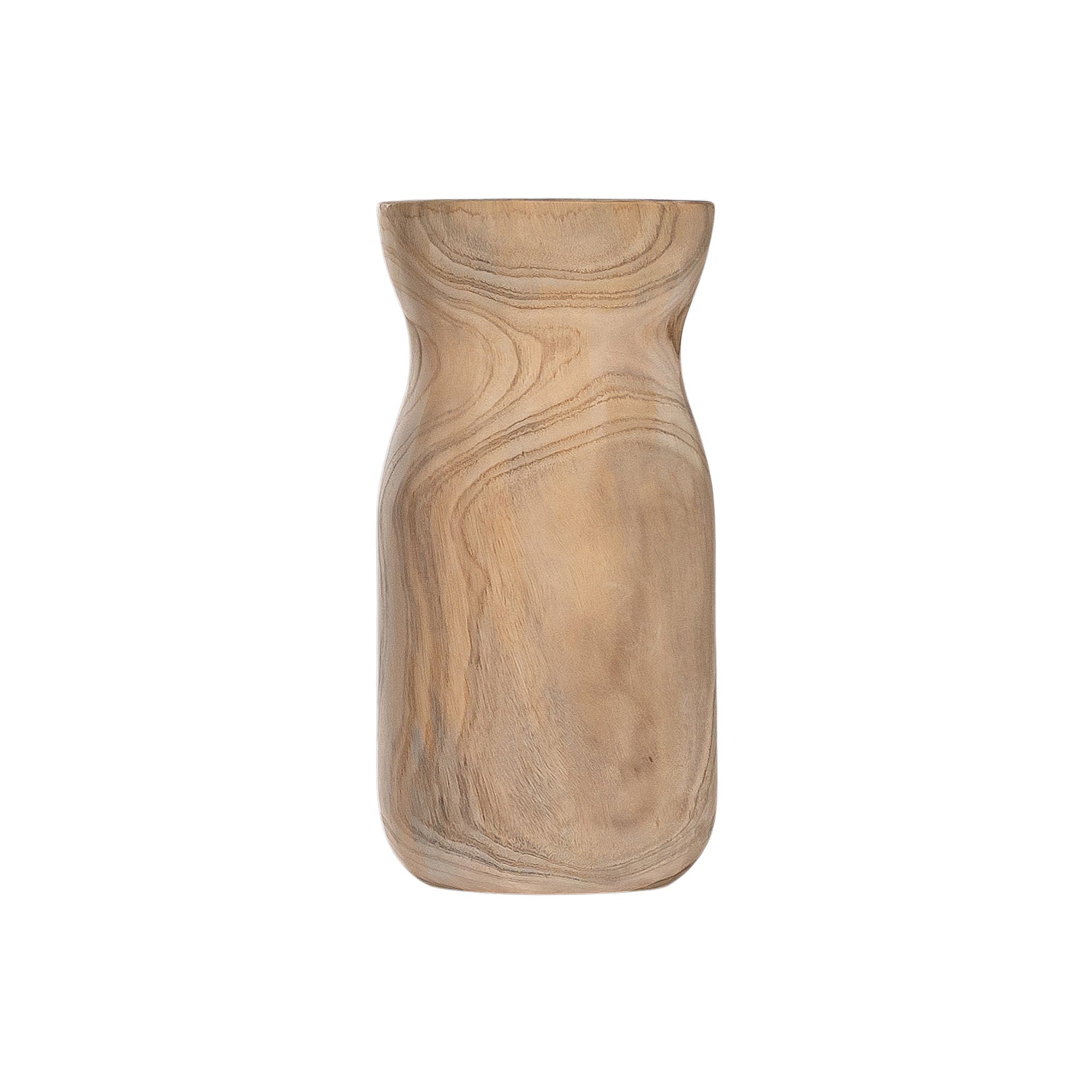 Citiku Hand Carved Teak Vase Natural - KULALA Living