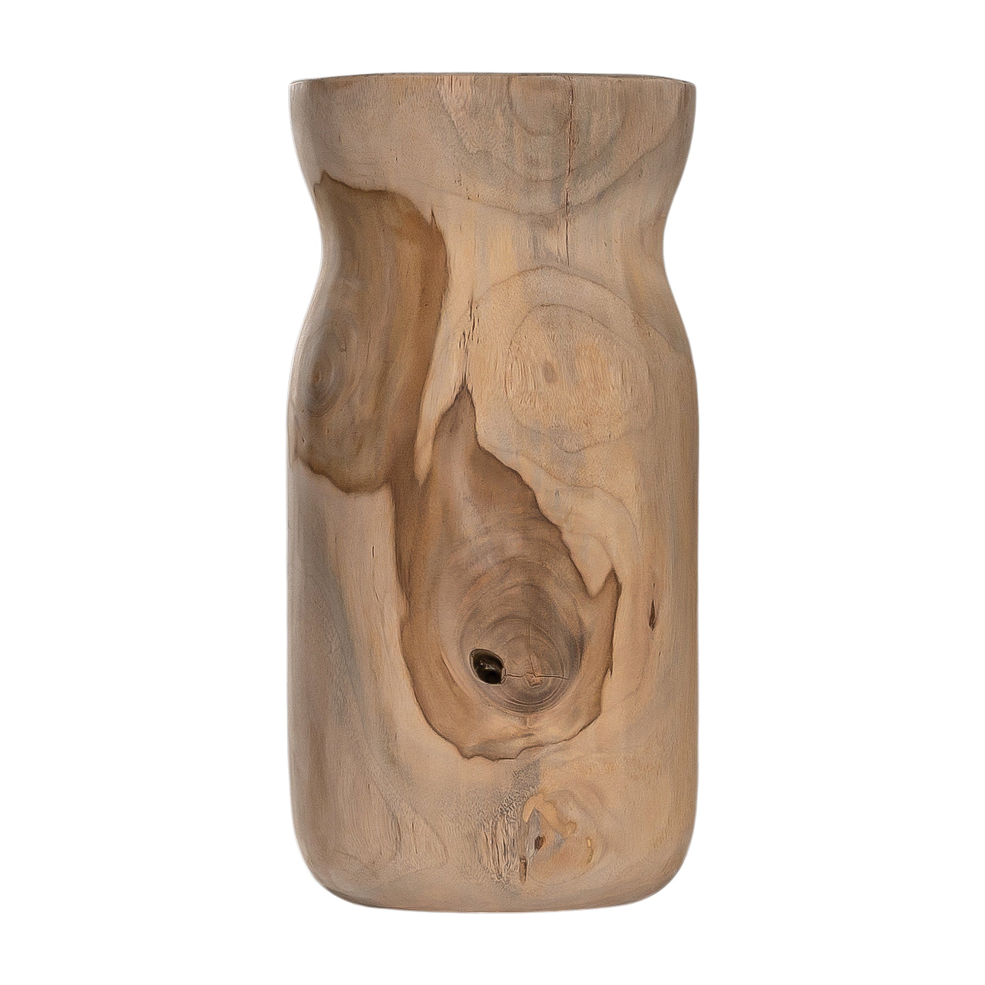 Citiku Hand Carved Teak Vase Natural - KULALA Living