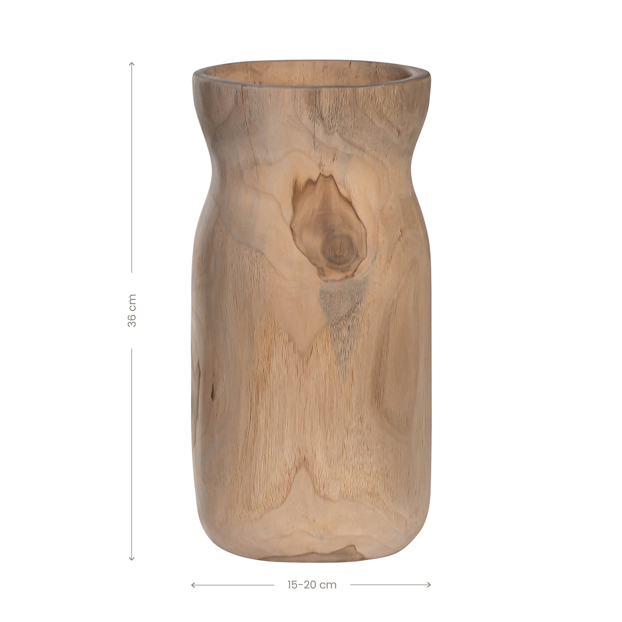 Citiku Hand Carved Teak Vase Natural - KULALA Living