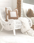 Handcrafted White Rattan Congo Relax Lounge Chair