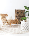 Handcrafted White Rattan Congo Relax Lounge Chair