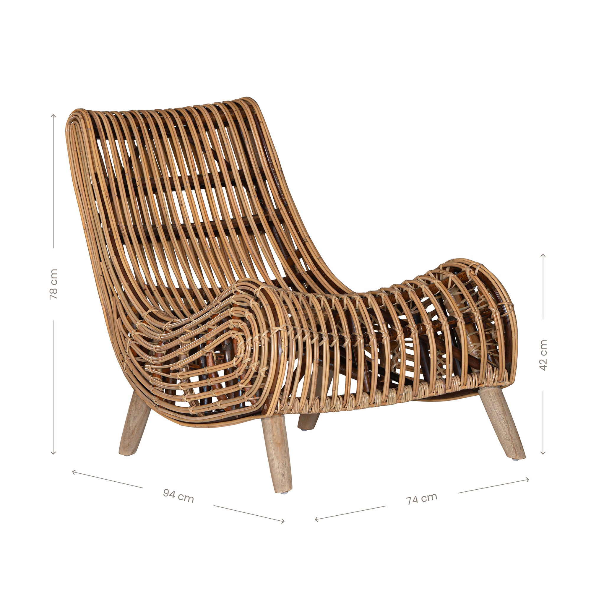 Handcrafted Rattan Congo Relax Lounge Chair Natural - KULALA Living