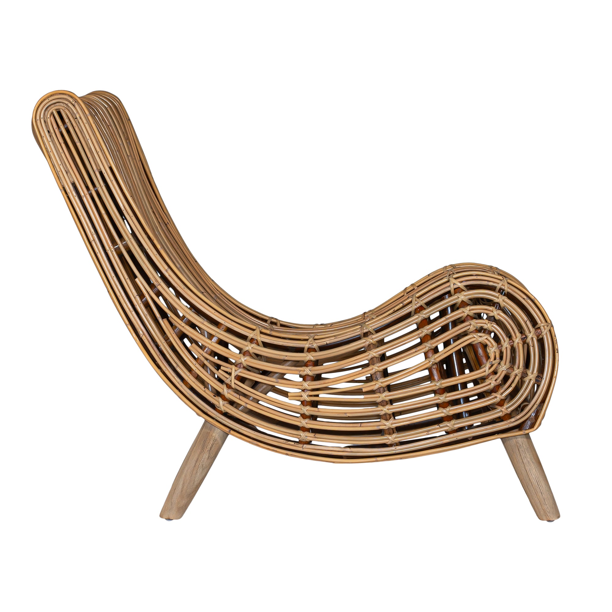 Handcrafted Black Rattan Congo Relax Lounge Chair