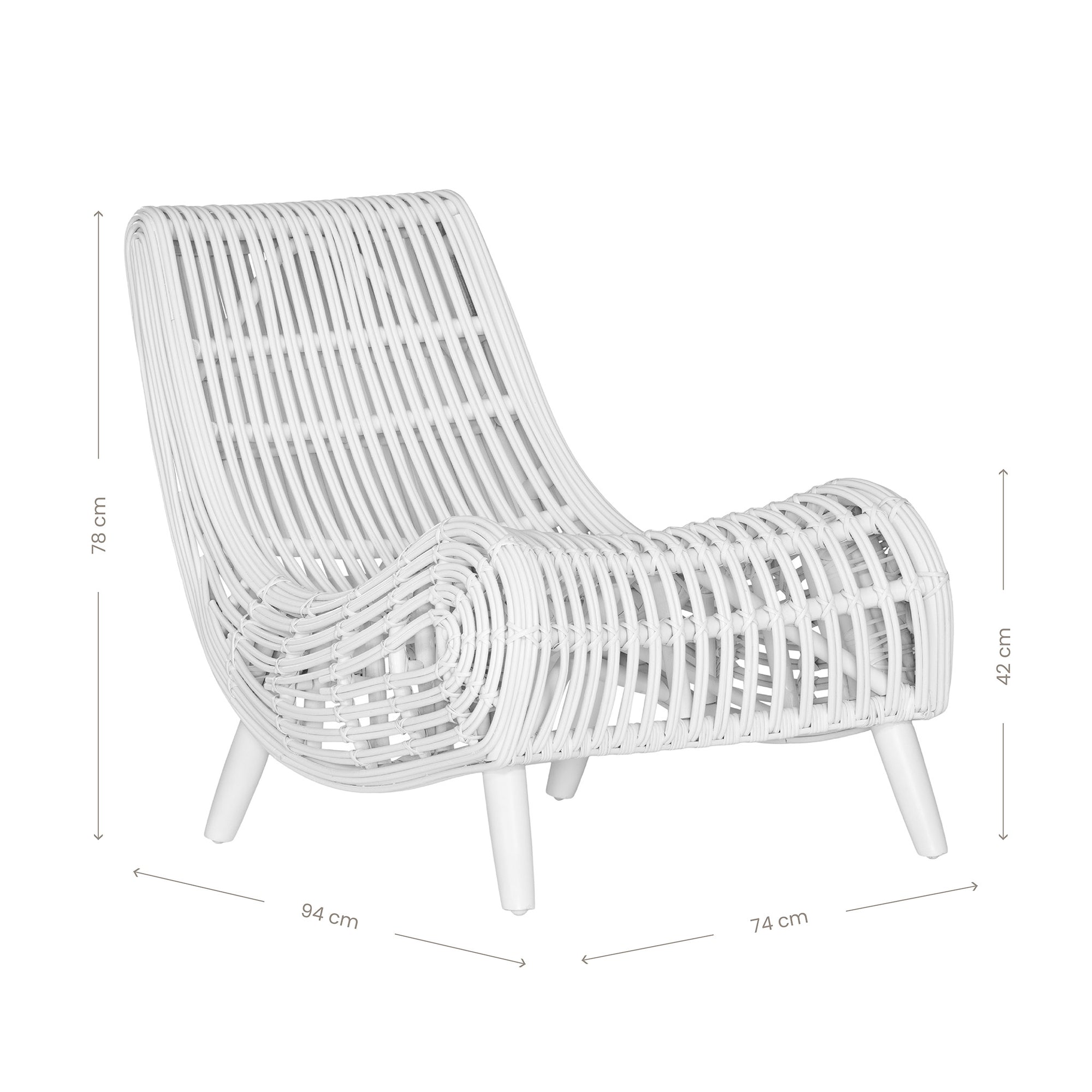 Handcrafted Rattan Congo Relax Lounge Chair White - KULALA Living