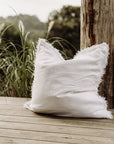 “Whistler” Frayed Linen European Pillowcases - KULALA Living