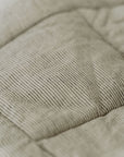 “White/Ink” Pinstripe Linen Quilted Coverlet