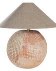 Debele Clay Table Lamp Linen Pyramid Shade