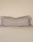 Freya Rectangular Linen Cushion with Hand-Knotted Fringe