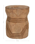 Kibale Hand Carved Timber Side Table Natural