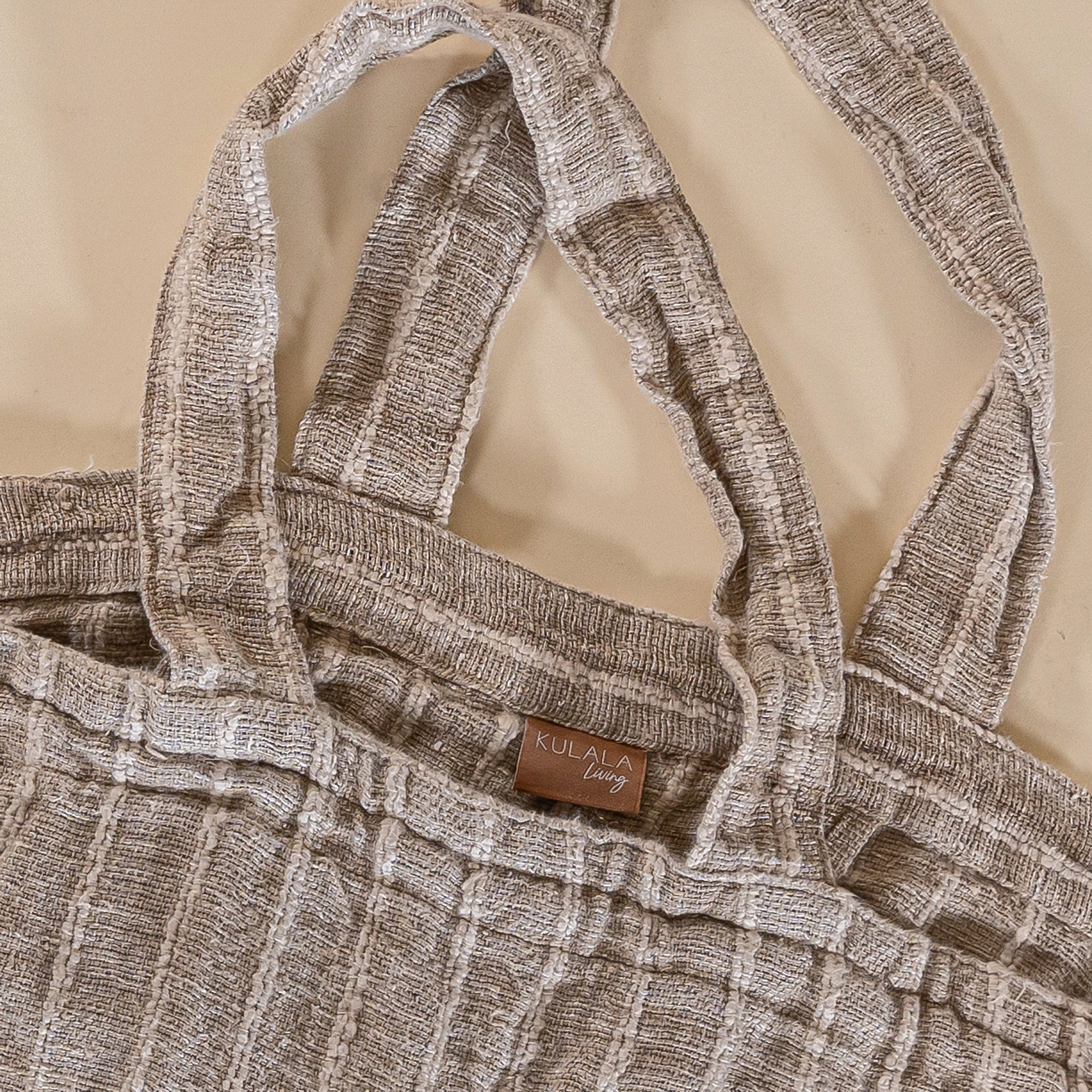 Handcrafted Linen Sade Tote Bag Natural - KULALA Living