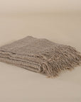 Harvest Linen Knotted Fringe Throw – Natural