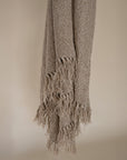 Harvest Linen Knotted Fringe Throw Natural - KULALA Living