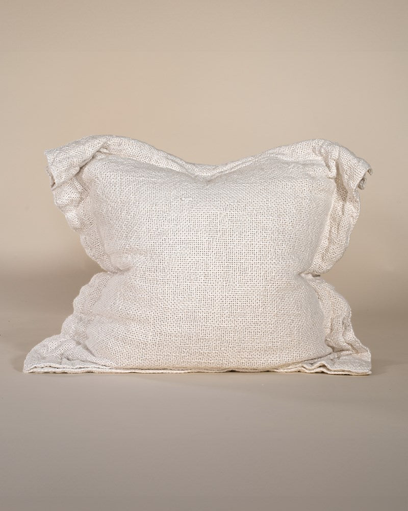 Harvest Square Linen Cushion Cover Ivory - KULALA Living