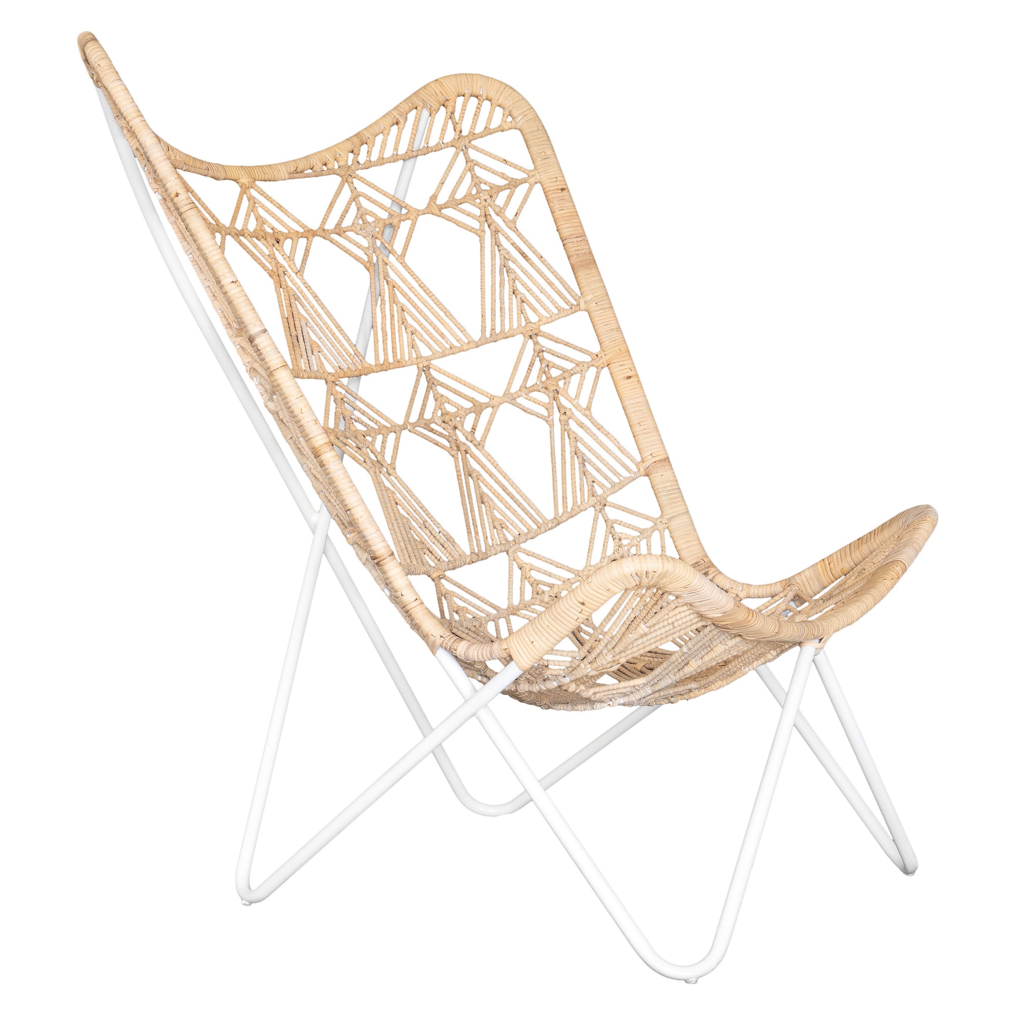 Hawa Rattan Butterfly Chair Natural & White - KULALA Living