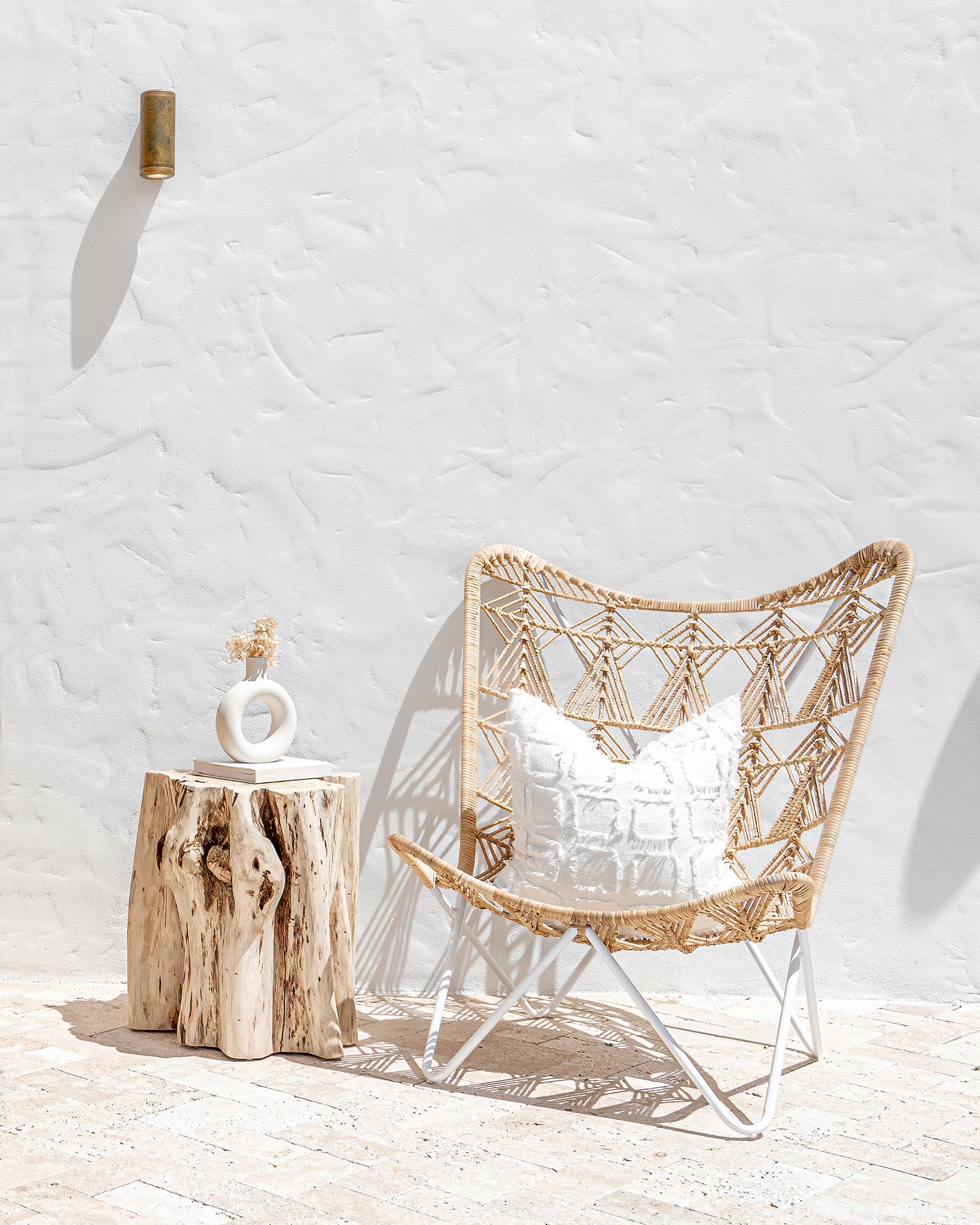 Hawa Rattan Butterfly Chair Natural & White - KULALA Living