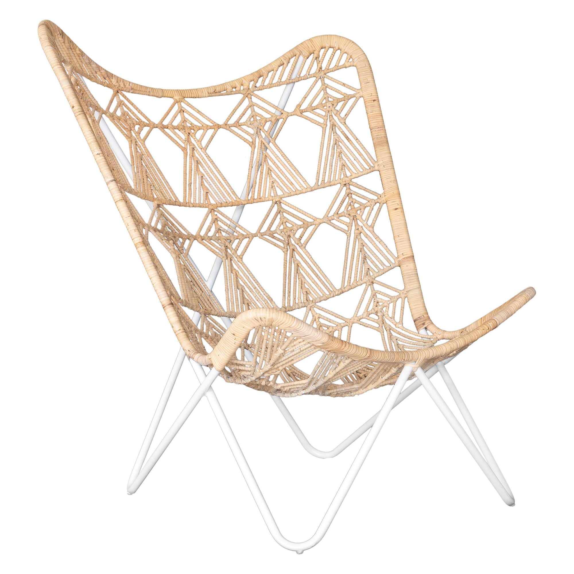 Hawa Rattan Butterfly Chair Natural &amp; White - KULALA Living