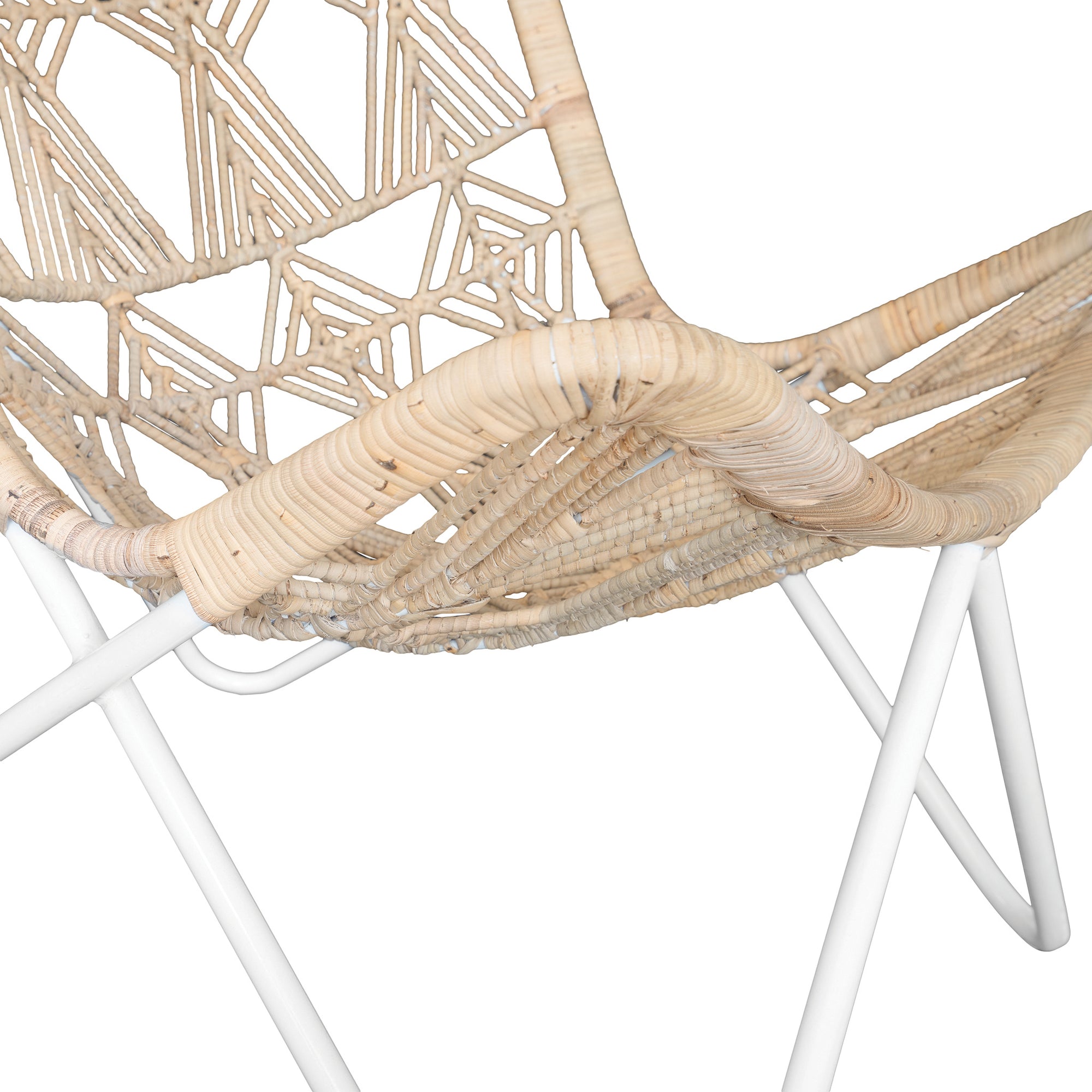 Hawa Rattan Butterfly Chair Natural &amp; White - KULALA Living