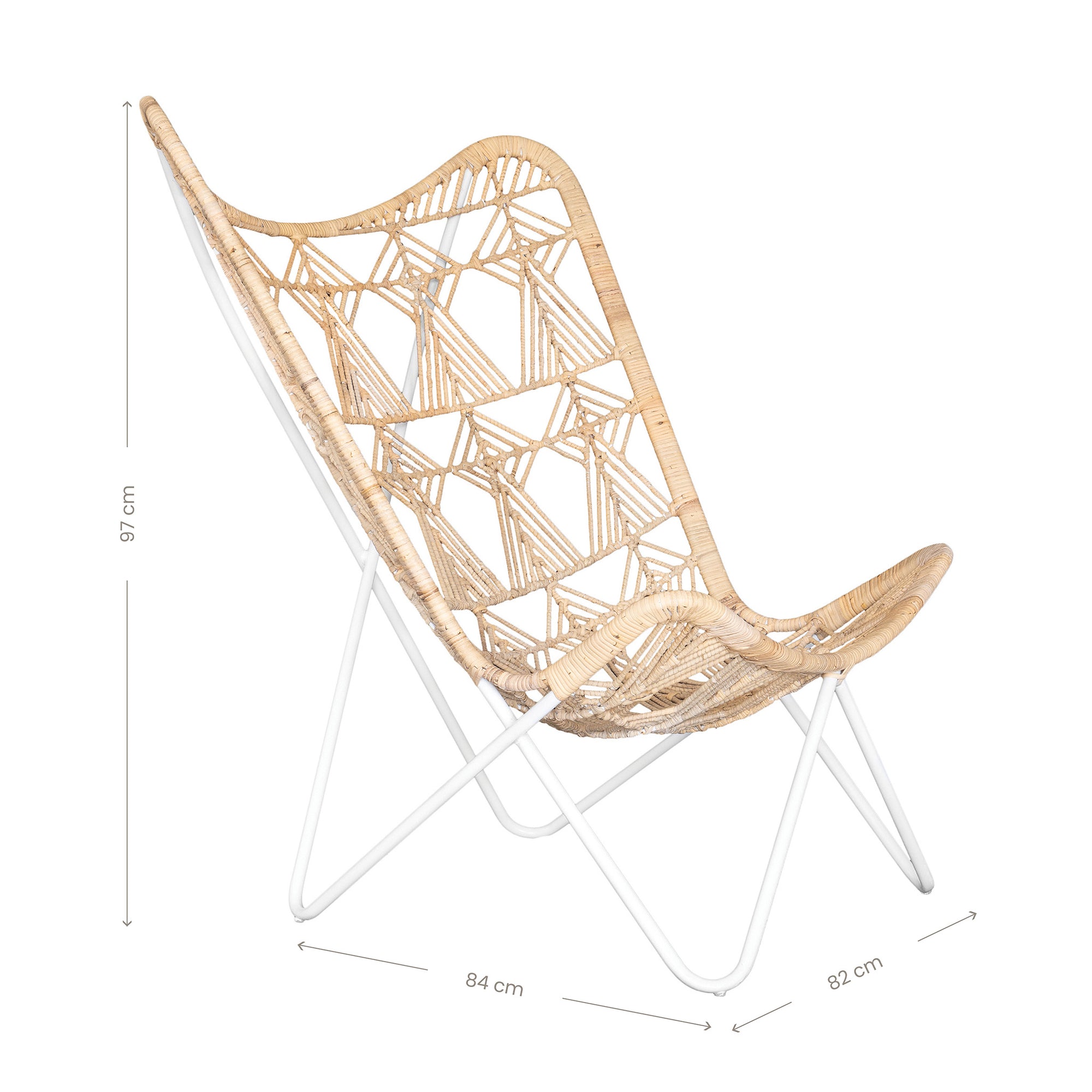 Hawa Rattan Butterfly Chair Natural & White - KULALA Living