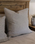 "Ink" Pinstripe Linen European Pillowcases - KULALA Living