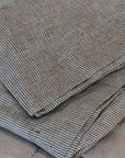 "Ink" Pinstripe Linen Flat Sheet - KULALA Living