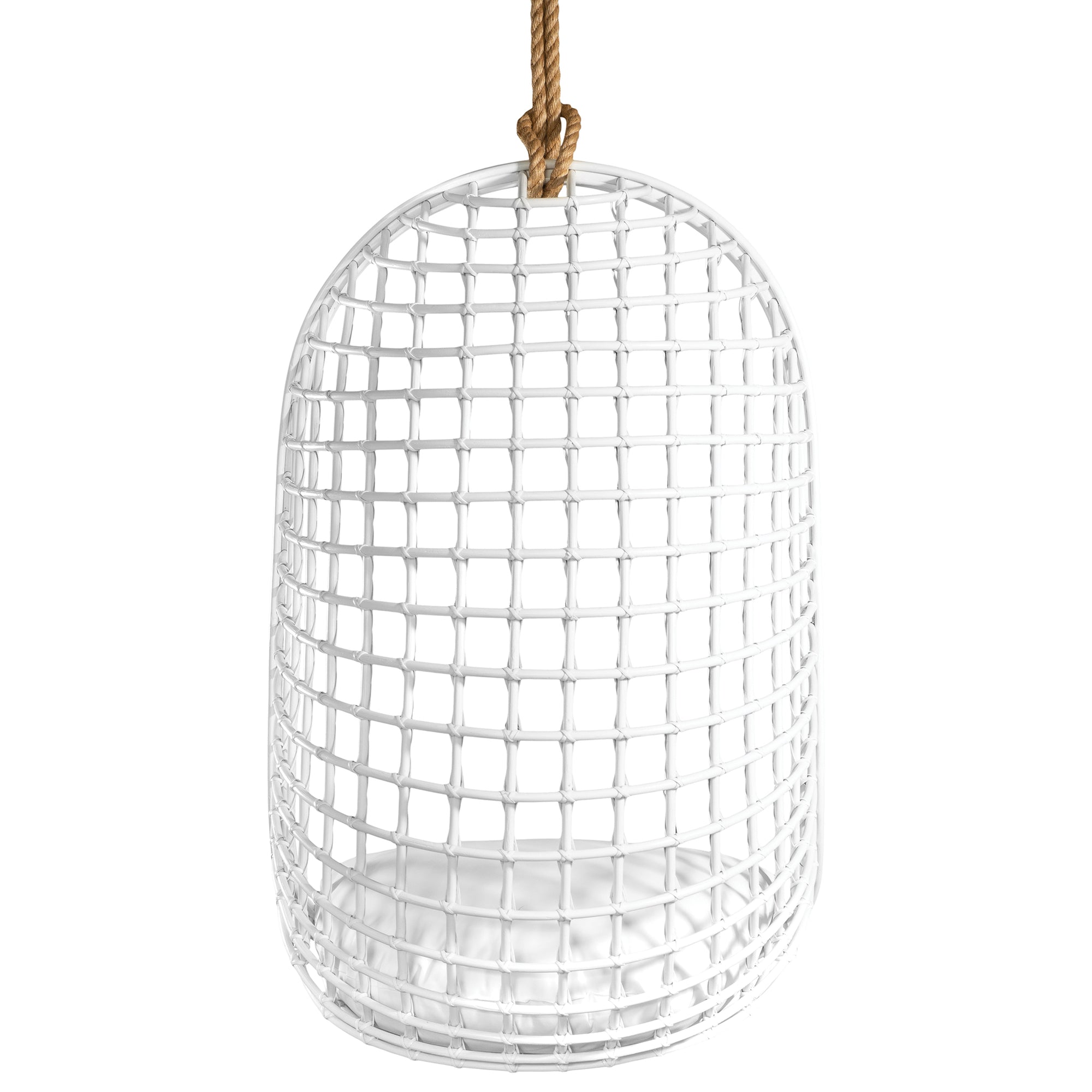 Mali White Rattan Hanging Chair