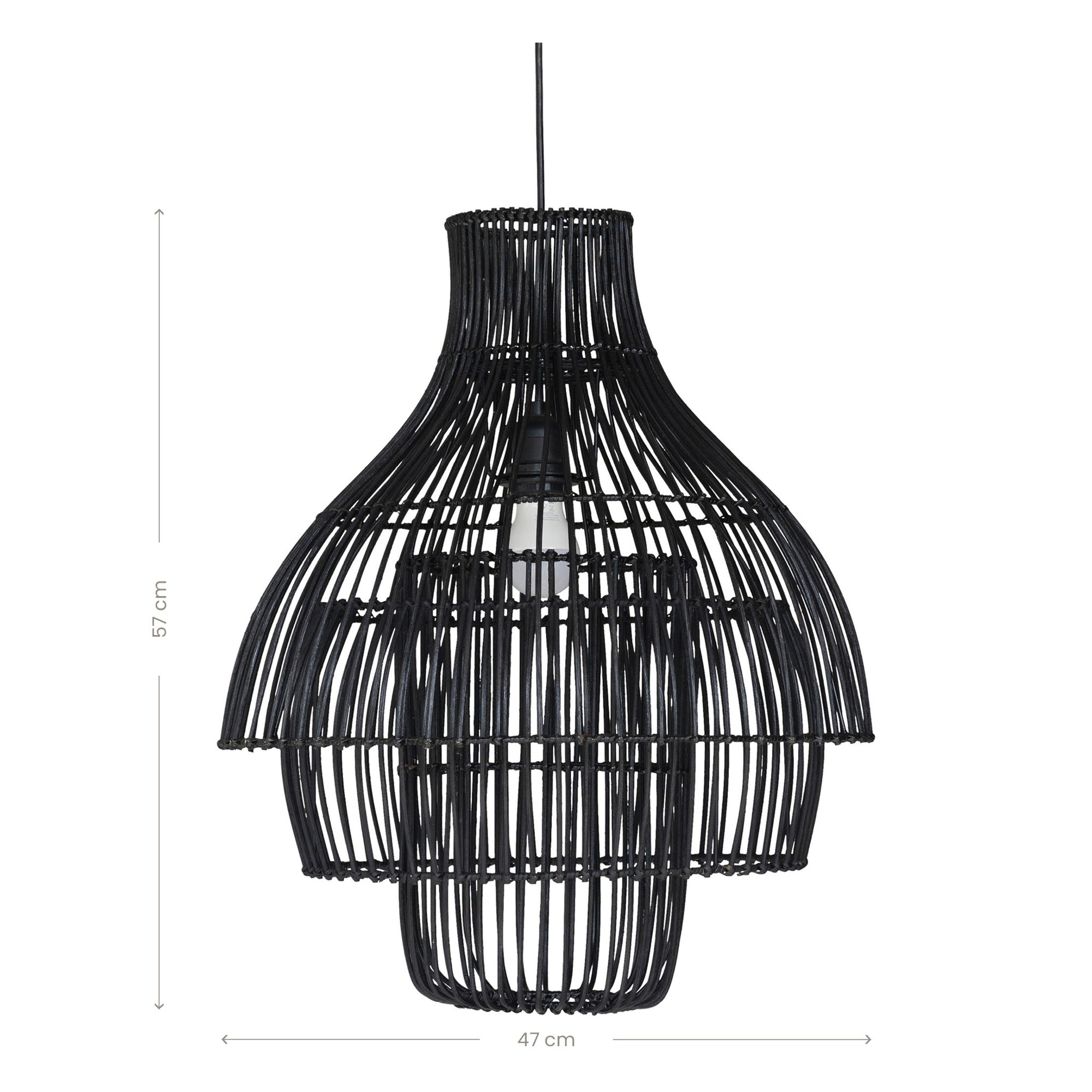 Juuma Rattan Pendant Black - KULALA Living